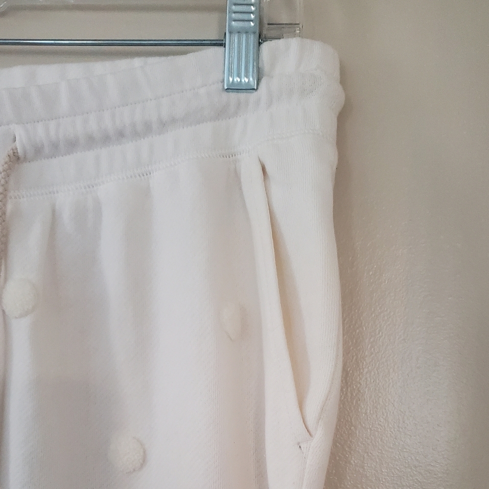 Lou & Grey‎ Cream Polka Dot Embroidered jogger pants with pockets Size Medium - Picture 10 of 12